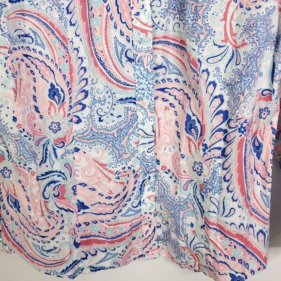 Talbots Shirt Womens 8 Colorful Paisley Button Down Non Iron Long Sleeve Cotton - Picture 3 of 8